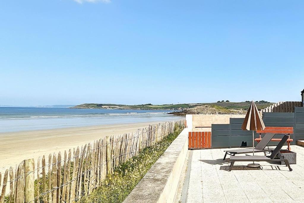 Appartement Pour 3 Personnes Sur La Plage Les Pieds Dans Leau Plonévez-Porzay Buitenkant foto